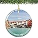 Venice Christmas Ornament, Italy Porcelain 2.75" Double Sided Italain Christmas Ornaments