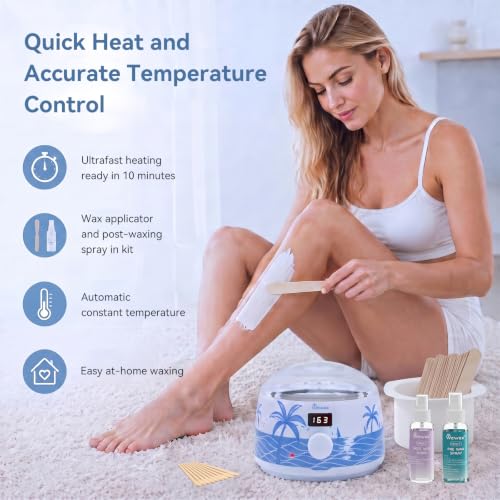 Image of Waxing Kit for Women, Wax Warmer for Hair Removal 6 Packs Hard Wax Beads