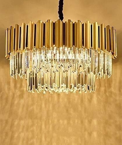 Modern Crystal Pendant Chandelier Light Fixture, Flush Mount Ceiling Light, Adjustable Height, 8/19/24 Bulb, D80cm - Luxury Light for Hallway, Living Room, Bedroom(D80cm)