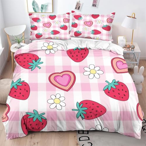 Fotmung Funda Nordica Cama 90 Infantil Estampado Flores Coloridas, Funda de Edredón de Microfibra con Cremallera, Juego de Ropa de Cama con Fundas 135x200 + 2 Funda de Almohada 50x75 cm-D329