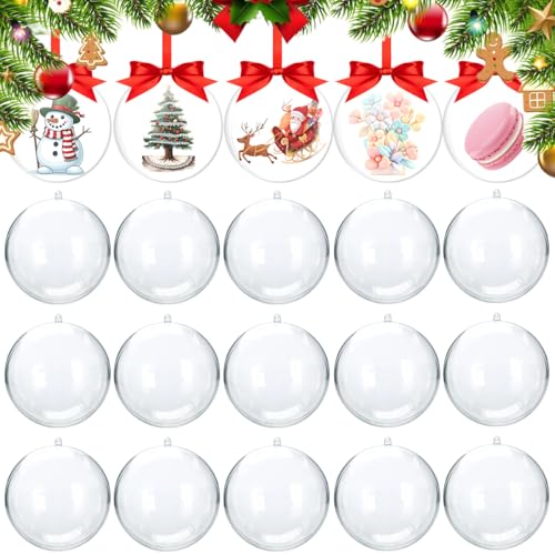20 Stück Weihnachtskugeln Zum Befüllen,8CM,Plastikkugeln Zum...