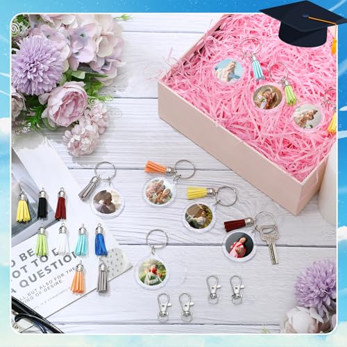 Image of Yaomiao Acrylic Photo Keychain with Tassel Clear Blank Custom Keychain Frame Holder Insert Picture Keyring Making Kit