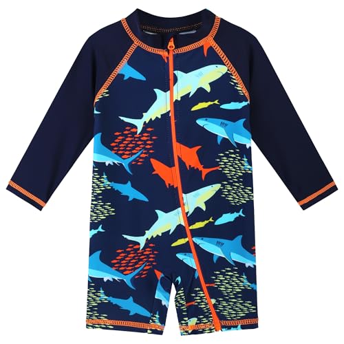 Image of XFGIRLS Baby Boys Swimsuit Toddler Sunsuit UPF 50+ Sun Protection One Piece Beach