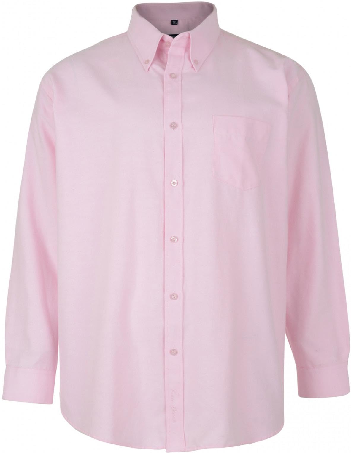 Kam Men's Pink Jeanswear Oxford Classic Long Sleeve Shirt-2Xl