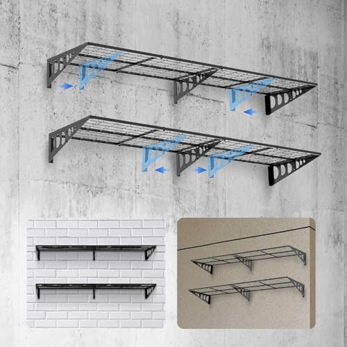 Blasinc XX-BGJ01 24 X 60 In Garage Shelving.Holds 150 Lbs Garage Wall Shelving.Sturdy Garage Shelves Wall Mounted Black cover