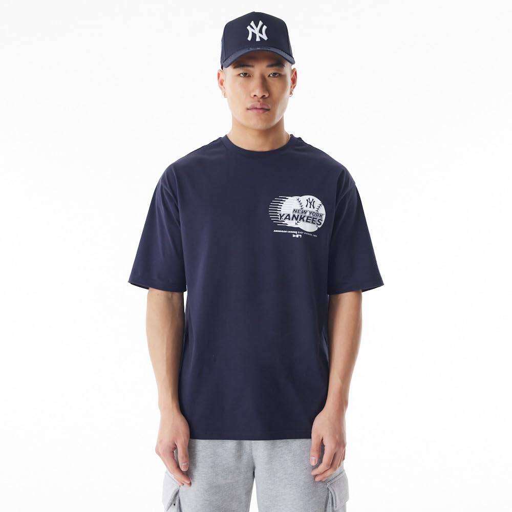 New Era Baseball Oversized T-Shirt New York Yankees Navy Whitete Camiseta Unisex Adulto