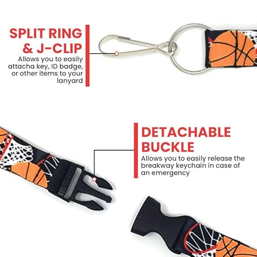 Vinylcation Baseball Lanyard For Boys, Men, And Sports Fans - Long And Soft With Detachable Buckle, Breakaway Safety Strap, And Split Ring Keychain For School, Id Badge, Or Work #TOP4