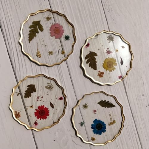Image of R H Lifestyle Silicone Round Resin Art Mould Set of 4, 3 Inch