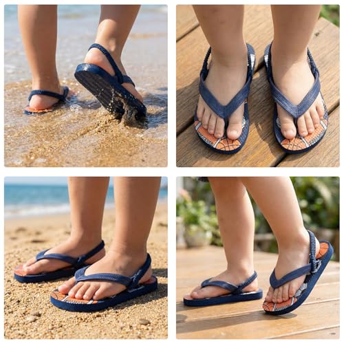 Image of Boys Girls Strap Flip Flops Sandals Cute Cartoon Unicorn Shark Toddler Flip Flop Kids Pool Beach Flat Slide Summer Water Shoes