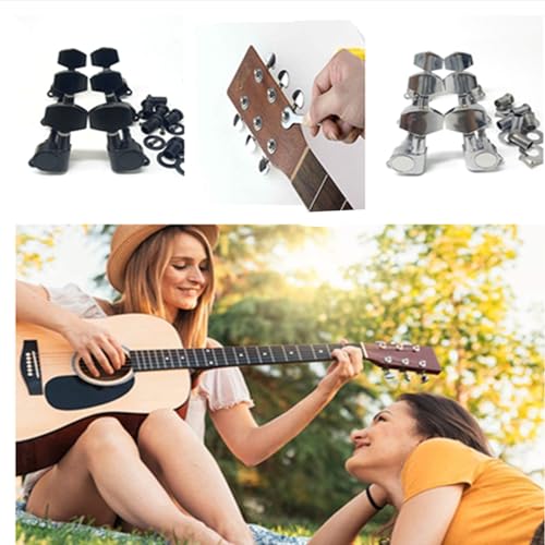 Pioli Accordage pour Cordes Guitare, 3R 3L Pelle Guitare Boutons Mécaniques Accordeur avec Manchons et Vis, pour Guitare Électrique ou Acoustique (Argent) - Les Beatles, Paul McCartney, John Lennon, RIngo Starr, George Harrison Pioli Accordage pour Cordes Guitare, 3R 3L Pelle Guitare Boutons Mécaniques Accordeur avec Manchons et Vis, pour Guitare Électrique ou Acoustique (Argent) – Image 8