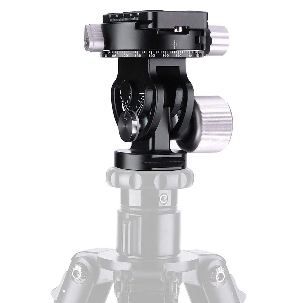 EBTOOLS Tête de TréPied Panoramique VH-10, Alliage D’Aluminium avec Une éChelle de 70 mm Clé Hexagonale Interne
