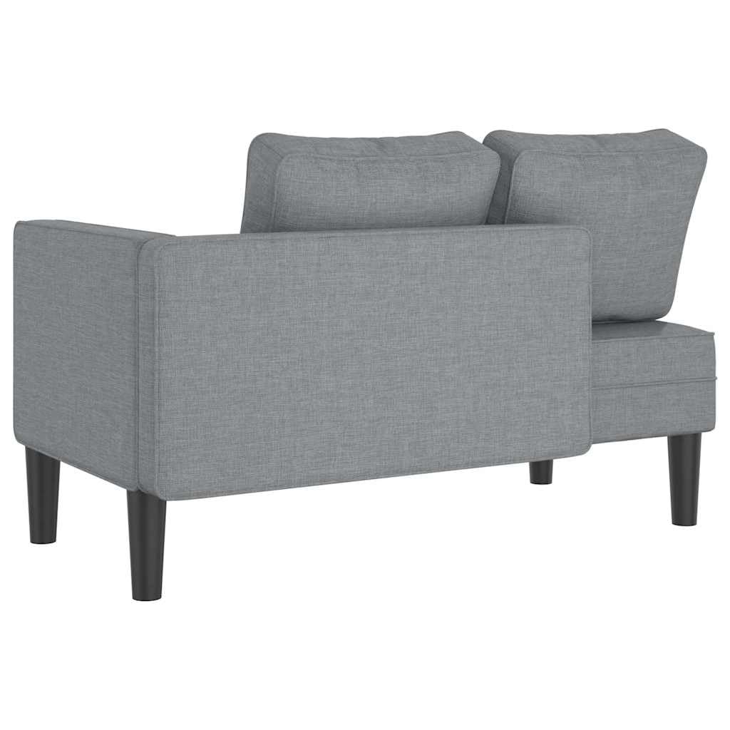 vidaXL Sofá diván con Cojines Tela Gris Claro, Chaise Longue Silla, sofá Chaise Longue, sofá tapizado, Tumbona, Tumbona, sofá de salón