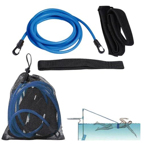 Image of Proberos Swimming Training Swim Belts, Swimming Resistant Belts Waist Belt with 13ft Long Swim Resistance Cord Swim Tether Stationary Swimming Belt for Advanced Swim Training Sessions