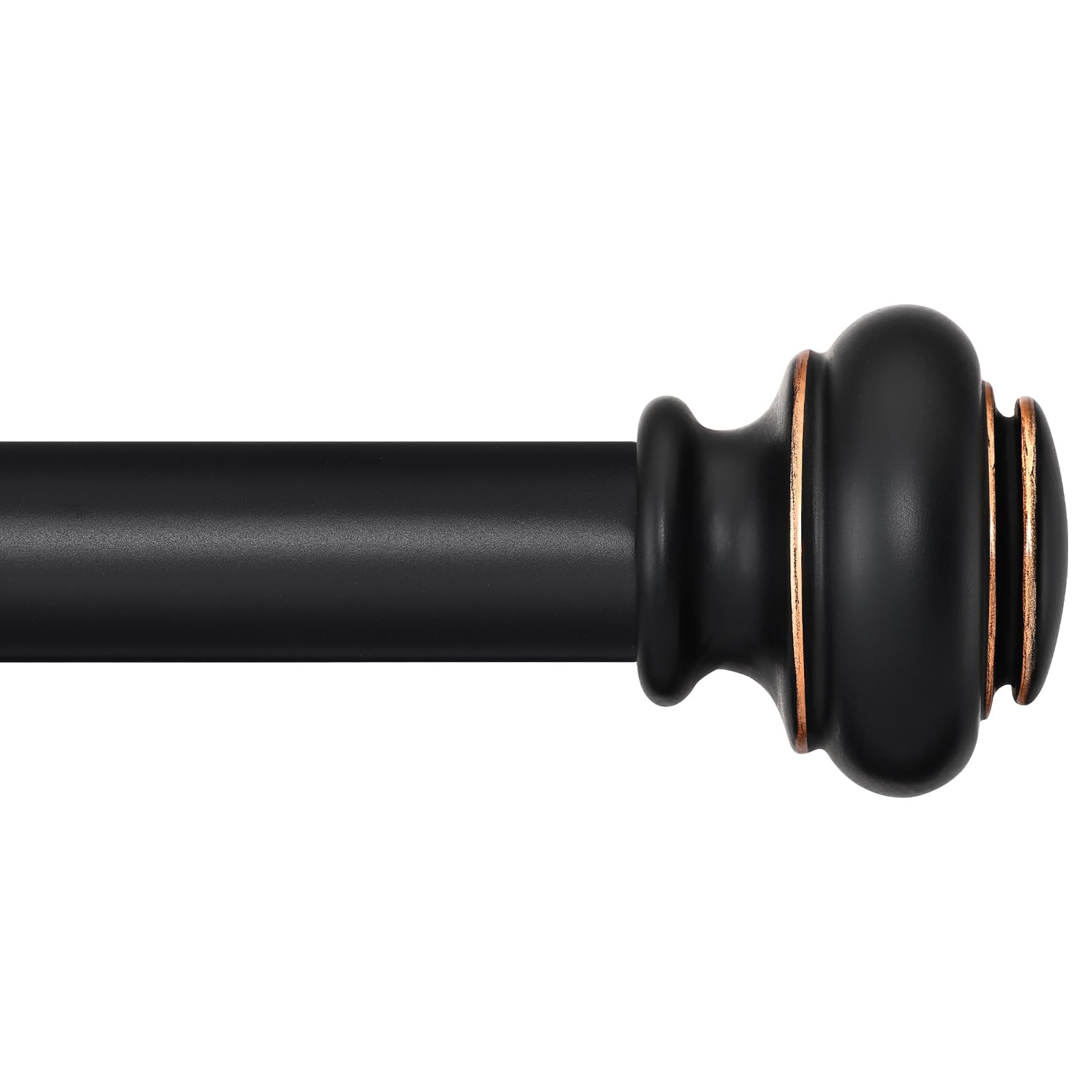 SIMEWIN Heavy Duty Curtain Rods for Windows 66 to 120 Inches, Black Curtain Rods for Bedroom, Living Room, Patio, Adjustable with Classic Finials,