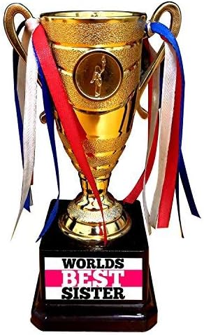 TheYaYaCafe Alloy Worlds Best Sister Golden Award Champions Trophy for Sister, Birthday Rakhi Gifts
