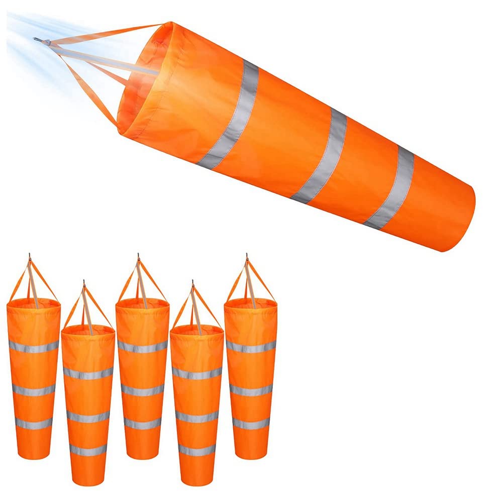 6 PièCes 39.27 Pouces Wind Sock Rip-Stop Wind Direction Sock Bag avec Reflective Belt pour Outdoor Airport Farm 3.28FT