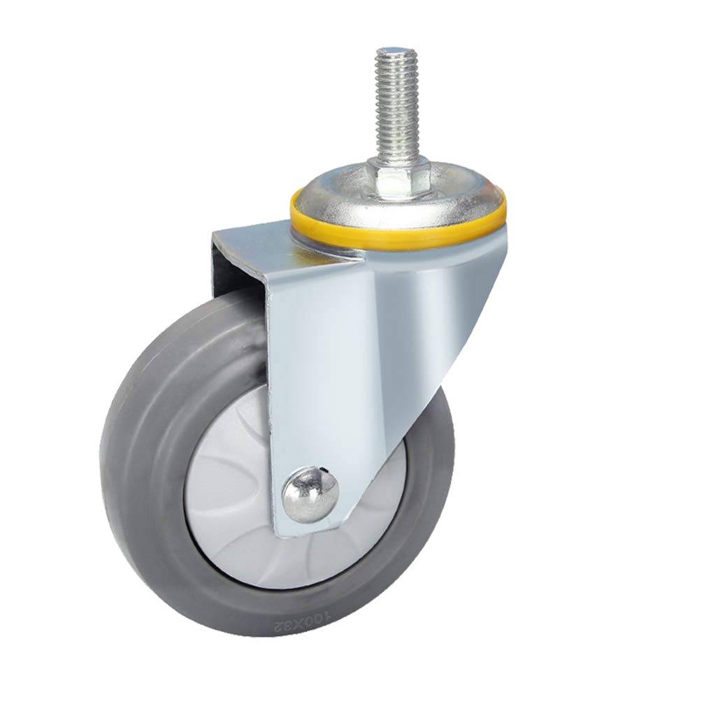 Rotelle Girevoli M12 Vite Rotelle in Gomma 3" 4" 5" Rotelle per Mobili Carico 520kg Rotelle per Carichi Pesanti con Freni Carrello Industriale Rullo di Trasporto 4 Pezzi