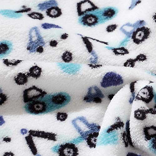 Image of CREVENT 30 inchX40 inch Cute Lightweight Silky Cozy Warm Baby Blanket for Boys Infant Toddler Newborn Unisex Crib Cot Stroller, for All Season (Blue Truck)