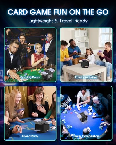 2025 New 2-in-1 Automatic Card Shuffler and Dealer with 4 drawing remotes and 1 Deck Waterproof Premium Playing Cards,360° Rotating Dealing Machine,UltraQuiet,Support 12 Players for Texas Hold'em - image 8