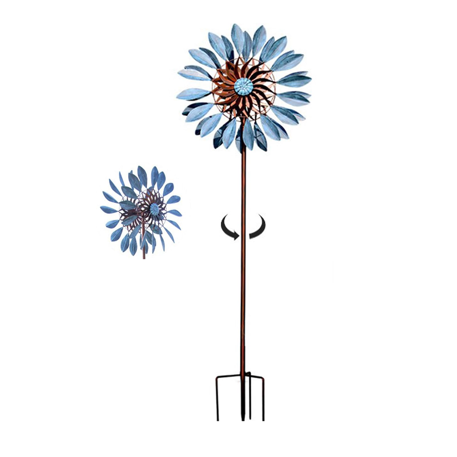 Mulino a Vento all'aperto,Girandola in Metallo da Giardino,152 cm/213 cm Girandola cinetica per Esterni,Mulini a Vento Decorazioni per Prato per Patio Ornamento da Cortile