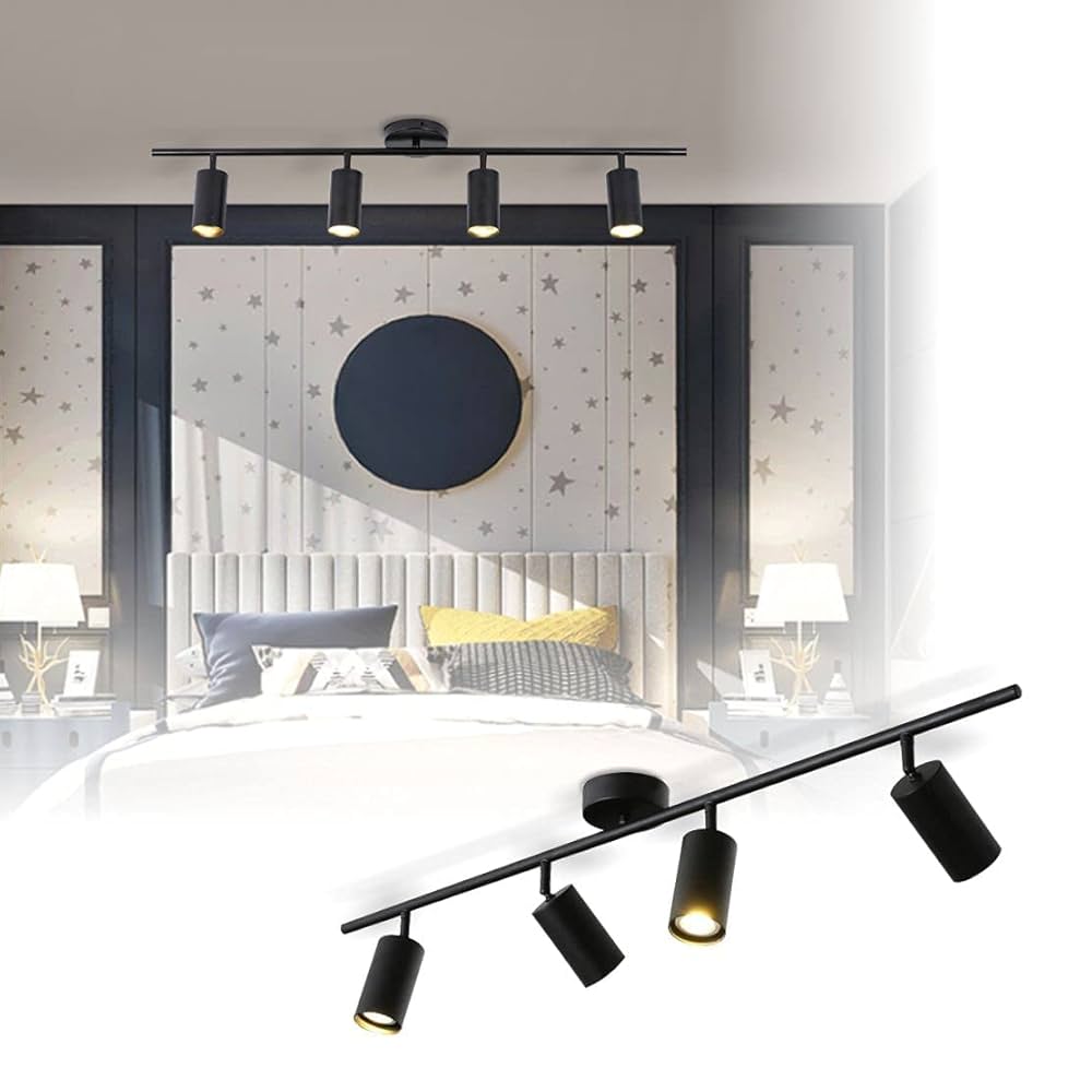 KCO Lighting 4-Light Black Track Lighting Fixtures Ceiling