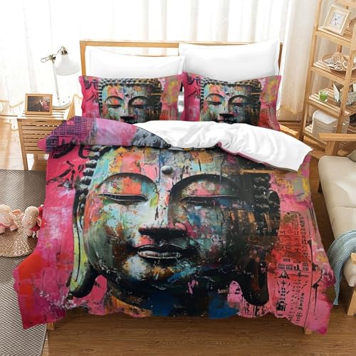 Housse de couette Bouddha 3D en literie microfibre premium 200x200 - 2