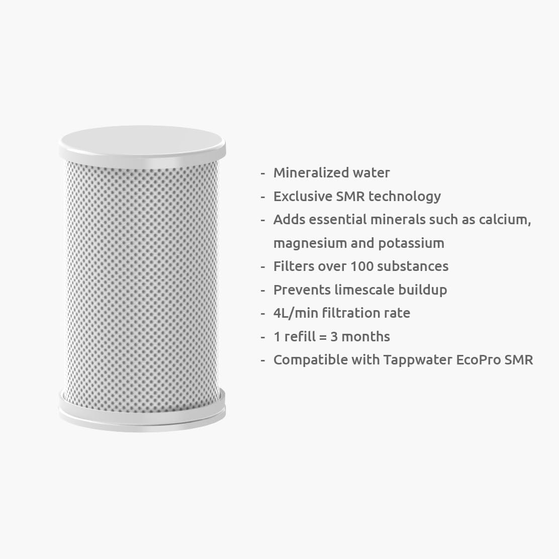 Tappwater EcoPro SMR - Set di 4 cartucce di ricambio per il filtro dell'acqua del rubinetto con 6 stadi e Swedish Mineral Rock EcoPro SMR