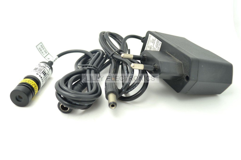 Focusable 780nm IR Infrared Diode Laser Cross Module 14.5x45mm 5V DC with US Plug Adapter and Heatsink
