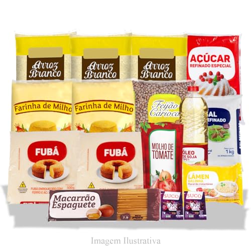 Cesta Básica Completa - Alimentos Cruciais - 16 Itens