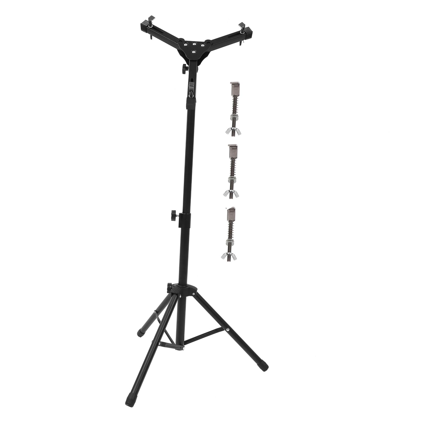 VANZACK 1Set Dumb Drum Holder Rack for Beginners Portable Folding Stand with Height for Practice and Storage Black