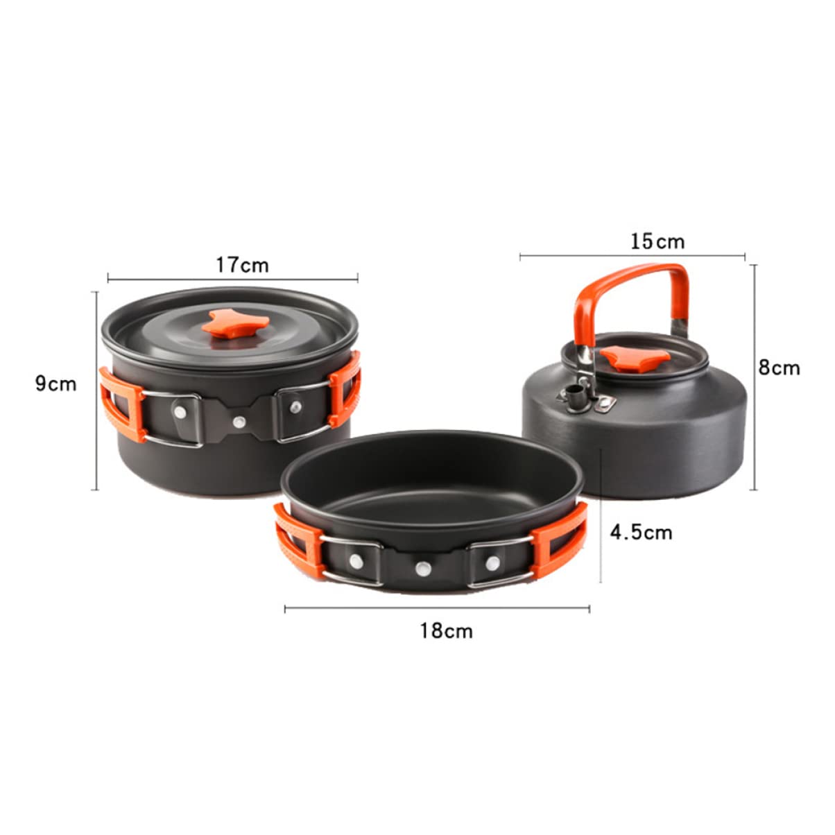 SOIMISS 1Juego Utensilios de Cocina para Exteriores de Olla de Camping de Aleación de Aluminio para Personas Herramienta Portátil de Cocina para Acampar y Mochilear