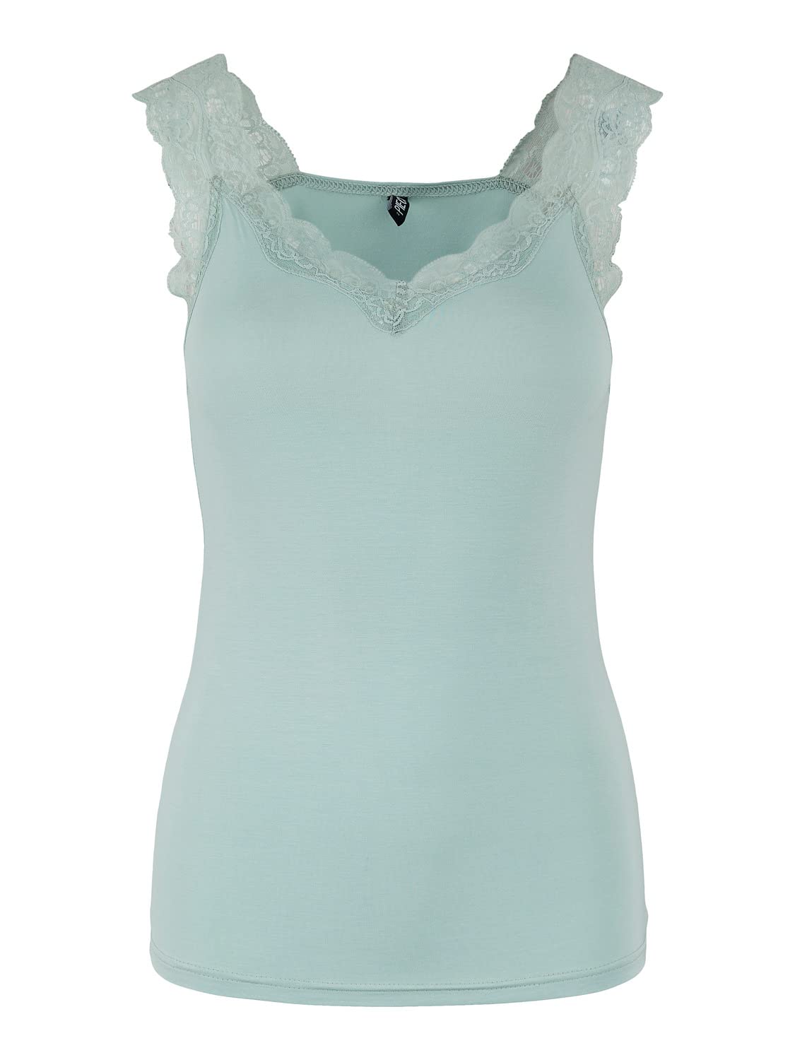 PIECES Damen Pcbarbera Lace Noos Top, Silt Green, M EU