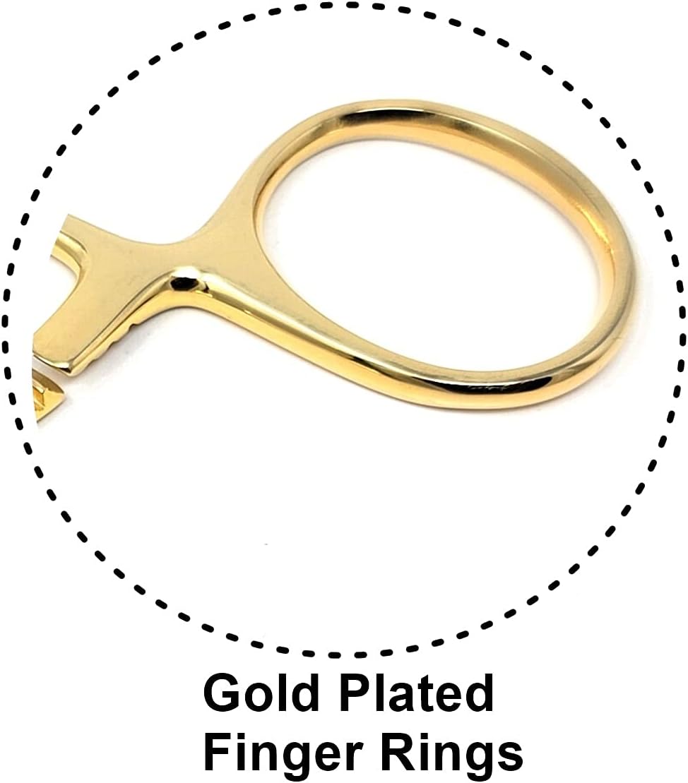 Hemostat Locking Forceps 5" Curved with Full Serrated Jaws Ideal for Clamping, Fishing, Firefighters Nurses Doctors + More (Gold Handle)