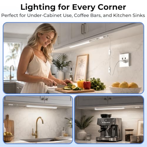 Image of ASOKO 12in Plug in Under Cabinet Light Hand Wave Sensor Kitchen Light