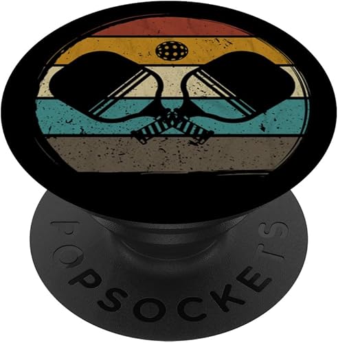 Pickleball retro vintage Pickleball paddles Sunset gift PopSockets Standard PopGrip