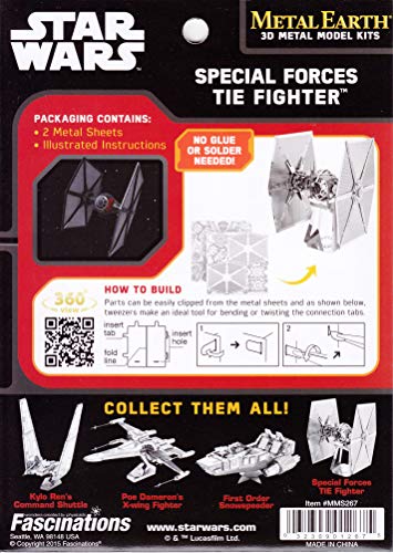 Metal Earth Modelo 3D TIE Fighter Star Wars miniatura 7