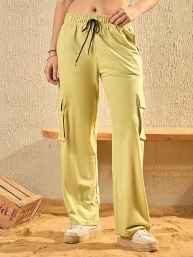 Image of Modeve Women's Cargo Style Track Pants - Summer Cotton Blend