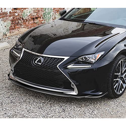 Q1-Tech, 9-Piece Front Bumper Lip & Side Skirt Extensions Diffuser Compatible With 2015 - 2018 Lexus Rc300 / Rc350 / Rc Models Only , Front Lip Spoiler Air Chin Splitter Abs (Painted Black) #TOP3