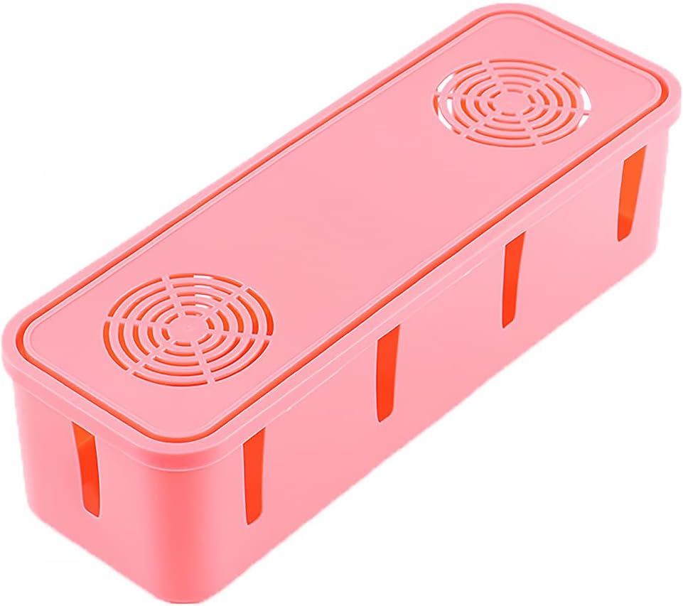 Cable Organizer, Cable Management Boxes Organizer, Cover & Hide Electric Wire Cord, Desk Cable Management Solution, Cable Overload Protection Switch For Home Office (Pink)