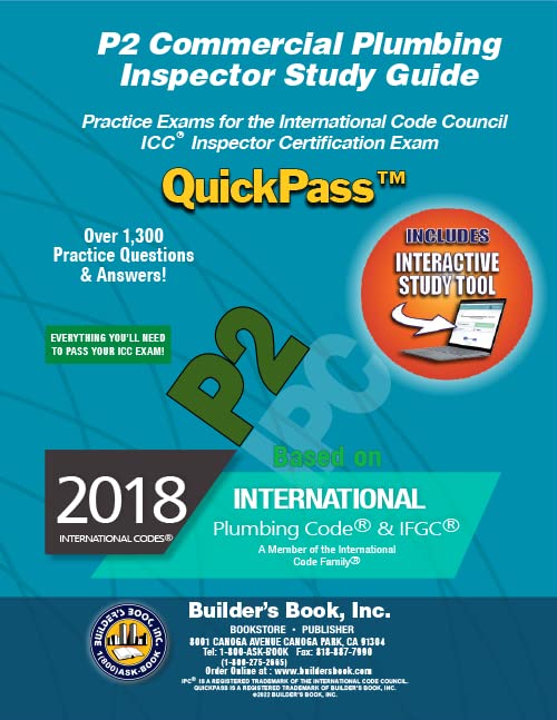 P2 Commercial Plumbing Inspector QuickPass Study Guide Based On 2018 IPC & 2018 IFGC