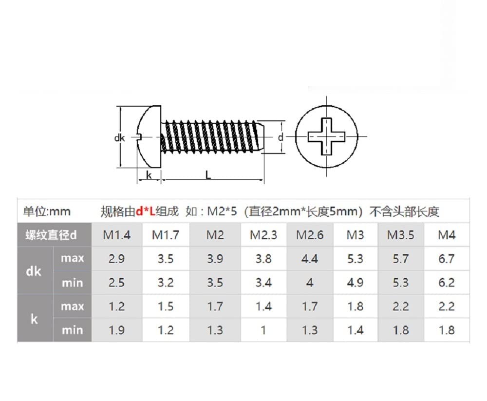 Blechschrauben, 20/50 Stück PB M3 .5 M4 Länge 4–30 mm Flachkopf schwarz elektronische Mikroschrauben selbstschneidende Telefon Computerschraube(20mm,M3.5 20pcs)