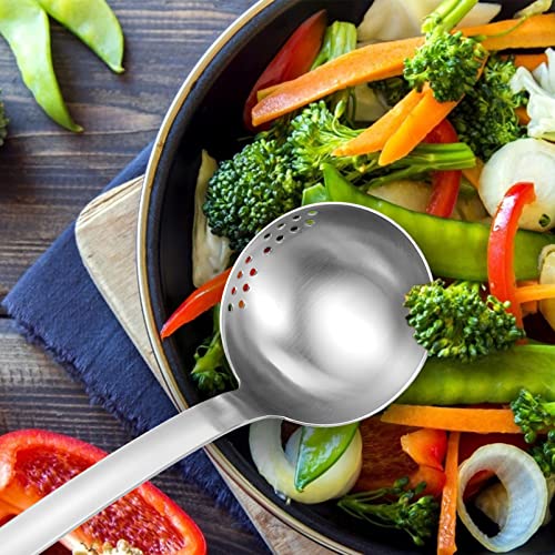 HEMOTON Concha De Sopa De Aço Inoxidável Dupla Utilização Colheres de Sopa Coador Coador Panela Quen