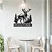 Custom Name Sign, Deer and Mountain Forest Metal Wall Art, Outdoor Decor Deer Hunting Metal Wall Hanging Decor, Personalized Gift for Family Friend Anniversary Wedding Gift