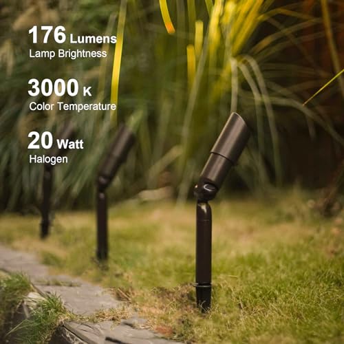 image for GOODSMANN 12V AC Landscape Lighting Kit with 6PCS 10W Bronze Halogen P