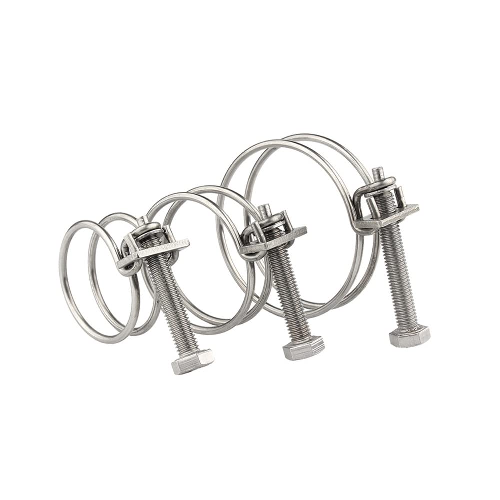 Fascette Serratubo A Doppio Filo In Acciaio Inox 201, Regolabili, Per Tubi Da 28-32 Mm, Confezione Da 5 Pezzi