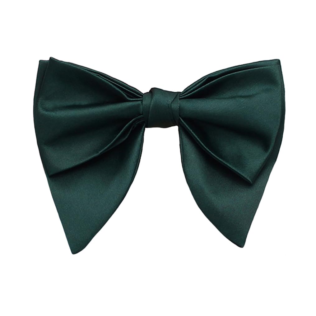 Mens Oversized Satin Silk Bow Tie Solid Color Formal Tuxedo Big Bowtie