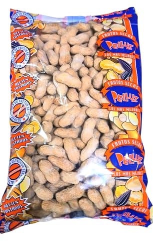 Cacahuetes Jumbo con cáscara y sal 1 Kg - Deliciosos snacks saludables de la marca Pelluz