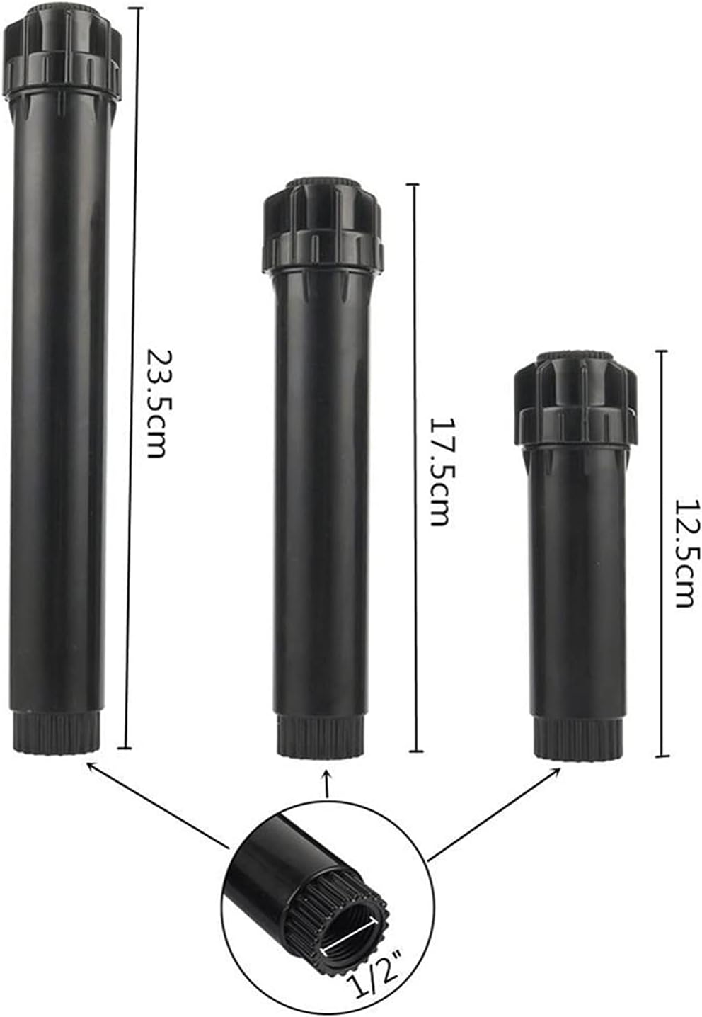 Gardening Watering System Tools 1/2" Internal Thread Adjustable 0°~360° Pop-up Sprinkler Garden Yard Lawn Lawn Watering Device Agricultural Irrigation Nozzle