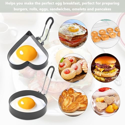 Spiegelei Form,2 spiegelei pfanne spiegelei form pancake formen eierformer spiegeleipfanne spiegelei servierringe Antihaft Pancake Form Egg Ring, für Bratpfanne Egg Ring Runde Pfannkuchen Omeletts