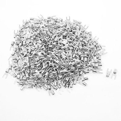 500pcs SNB5.5-4 Fork Type Non-Insulated Spade Cable Terminals for AWG 12-10